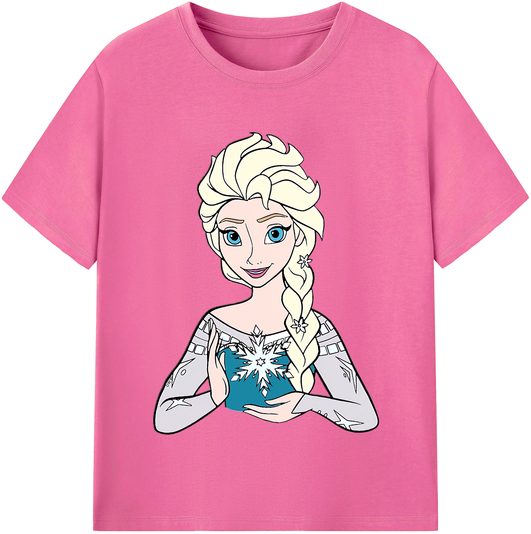 （画像用） アナと雪の女王 アンナ エルサ Frozen Anna Elsa レディースカジュアルプリントTシャツ（綿100％）